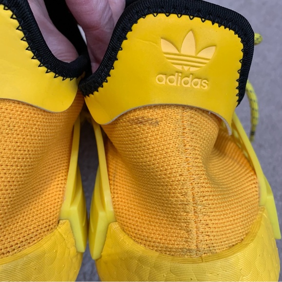 Size 11 Mens - adidas NMD Human Race x Pharrell Sneakers Yellow GY0091 - Picture 7 of 10
